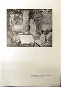 Antique Old Print Afternoon Scene Garden Hilda Fearon 1912 Cliffs Sea Beach