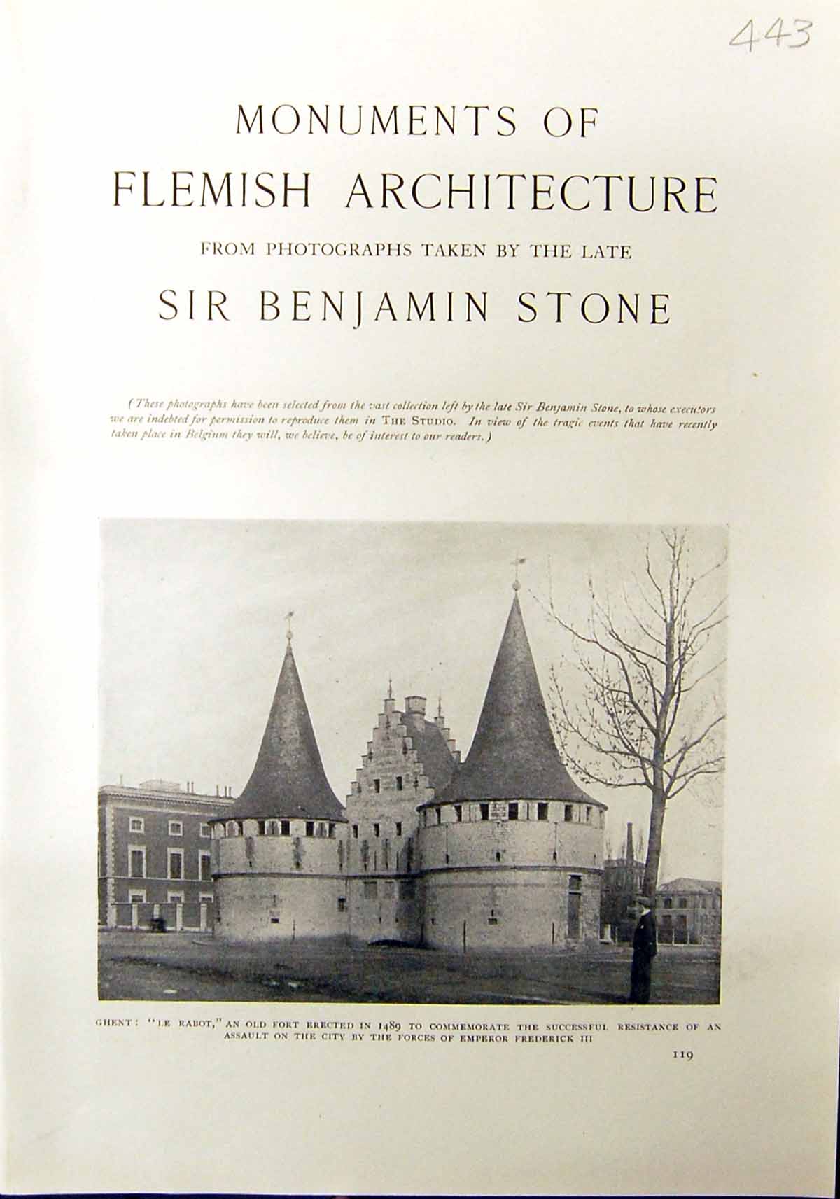 Old Ghent Le Rabot Fort Flemish Architecture Maison Bateliers 1912 Ri 20th