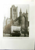 Old Antique Print 1912 Ghent Cathedral St. Bavon Belfry Louvain Town Hall 20th