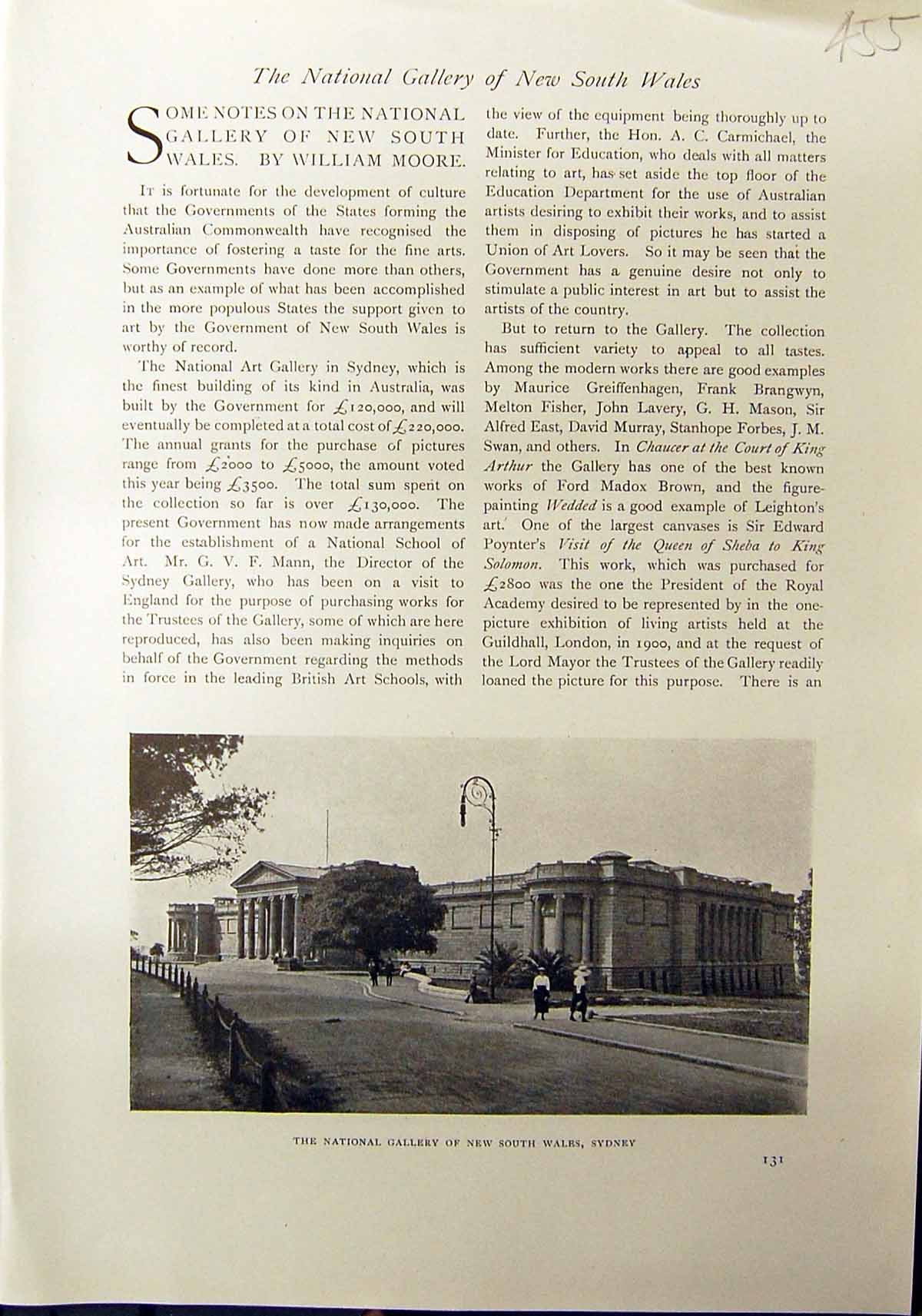 Antique Old Print National Art Gallery Sydney Femina Victrix Reid Dick 1912