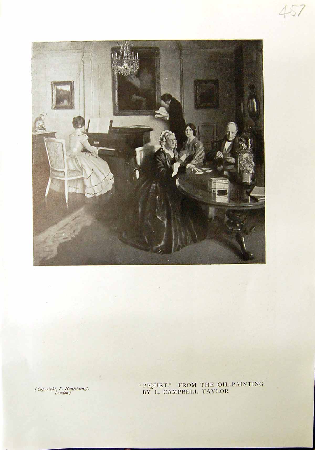 Old 1912 Piquet Family Home Piano Campbell Taylor Portrait Irving Eve 20th