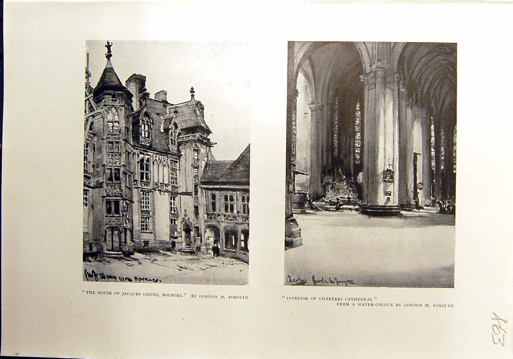 Old House Jacques Coeurs Bourges Forsyth Chartres Cathedral 1912 Norm 20th