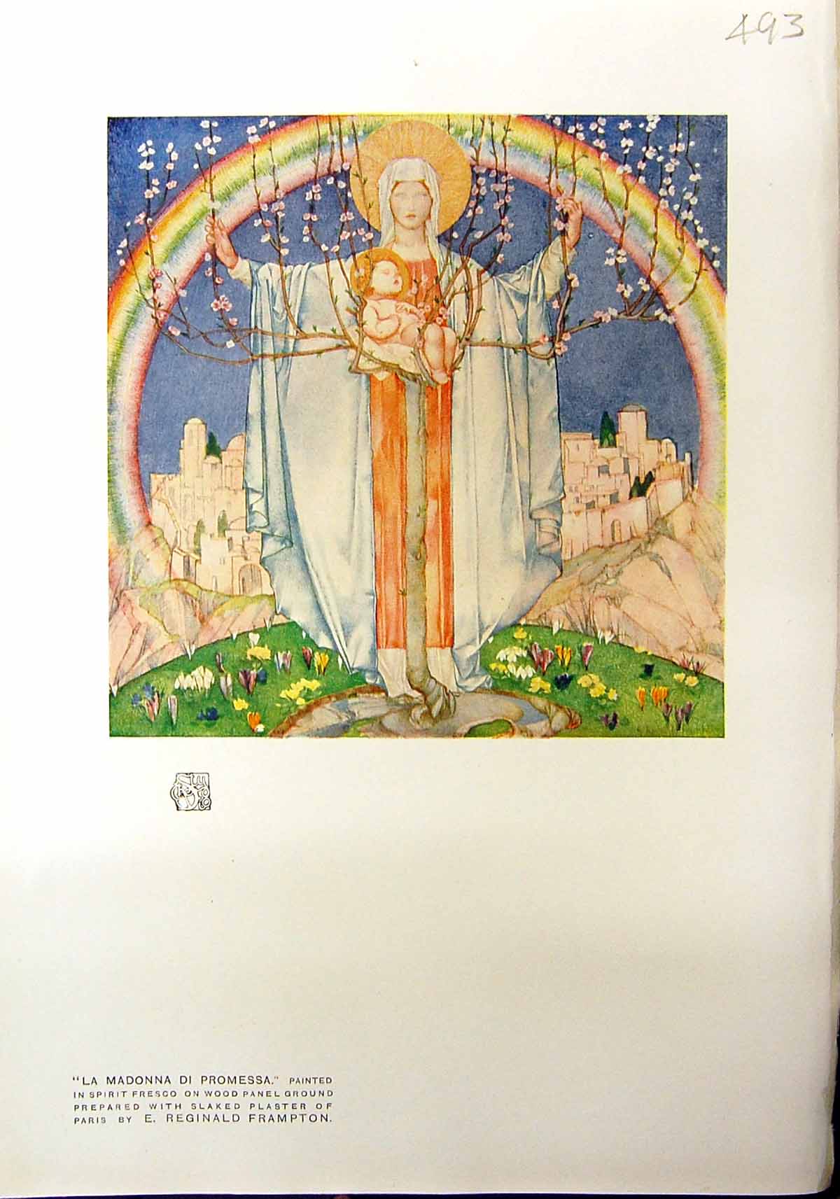 Original Old Antique Print La Madonna Promessa 1912 Colour Reginald Frampton