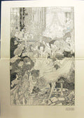 Old Print 1912 Port Pride Baby Christening Pen Drawing Charles Robinson 20th