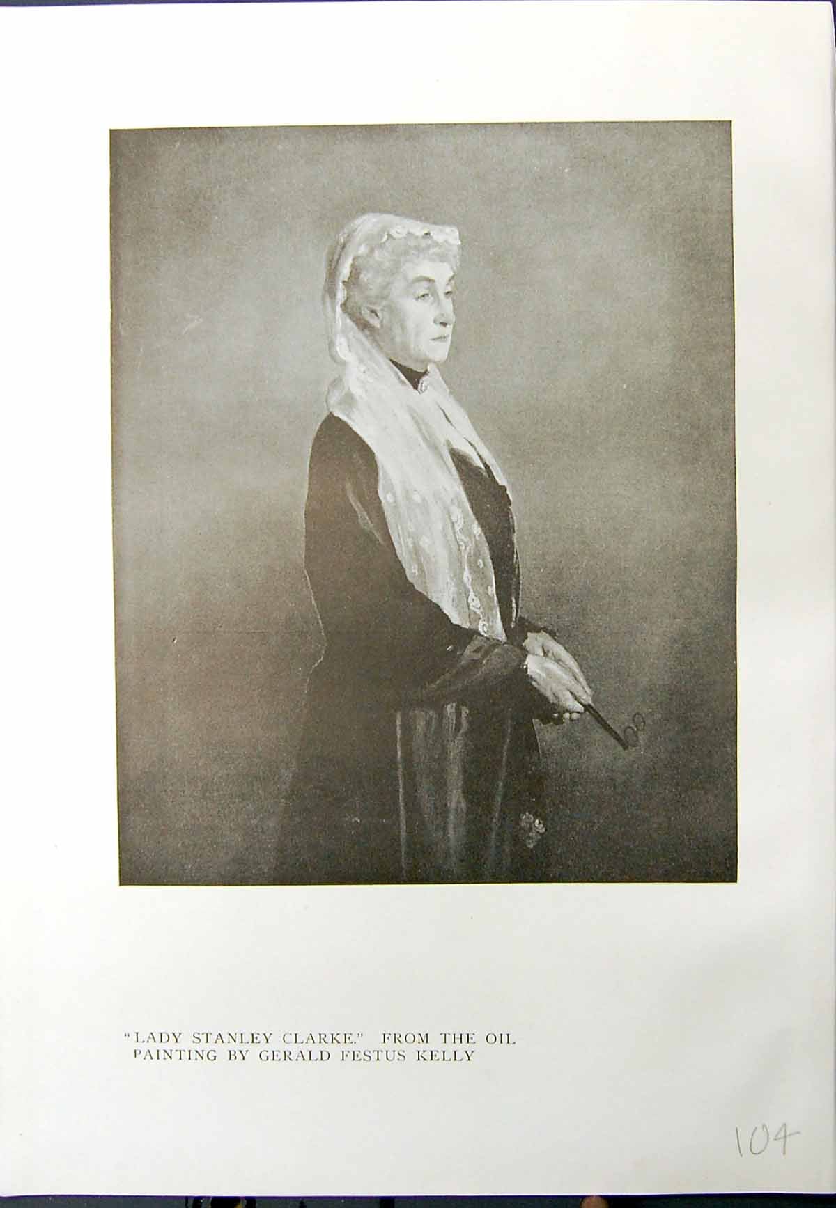 Original Old Antique Print 1913 Lady Stanley Clarke Gerald Kelly Sitting Rocks