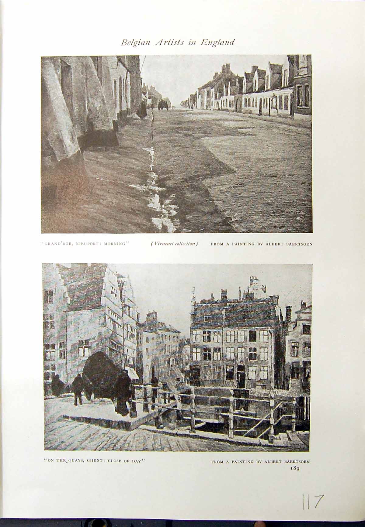 Antique Print 1913 Quays Ghent Albert Baertsoen Nieuport Street River Boat 20th