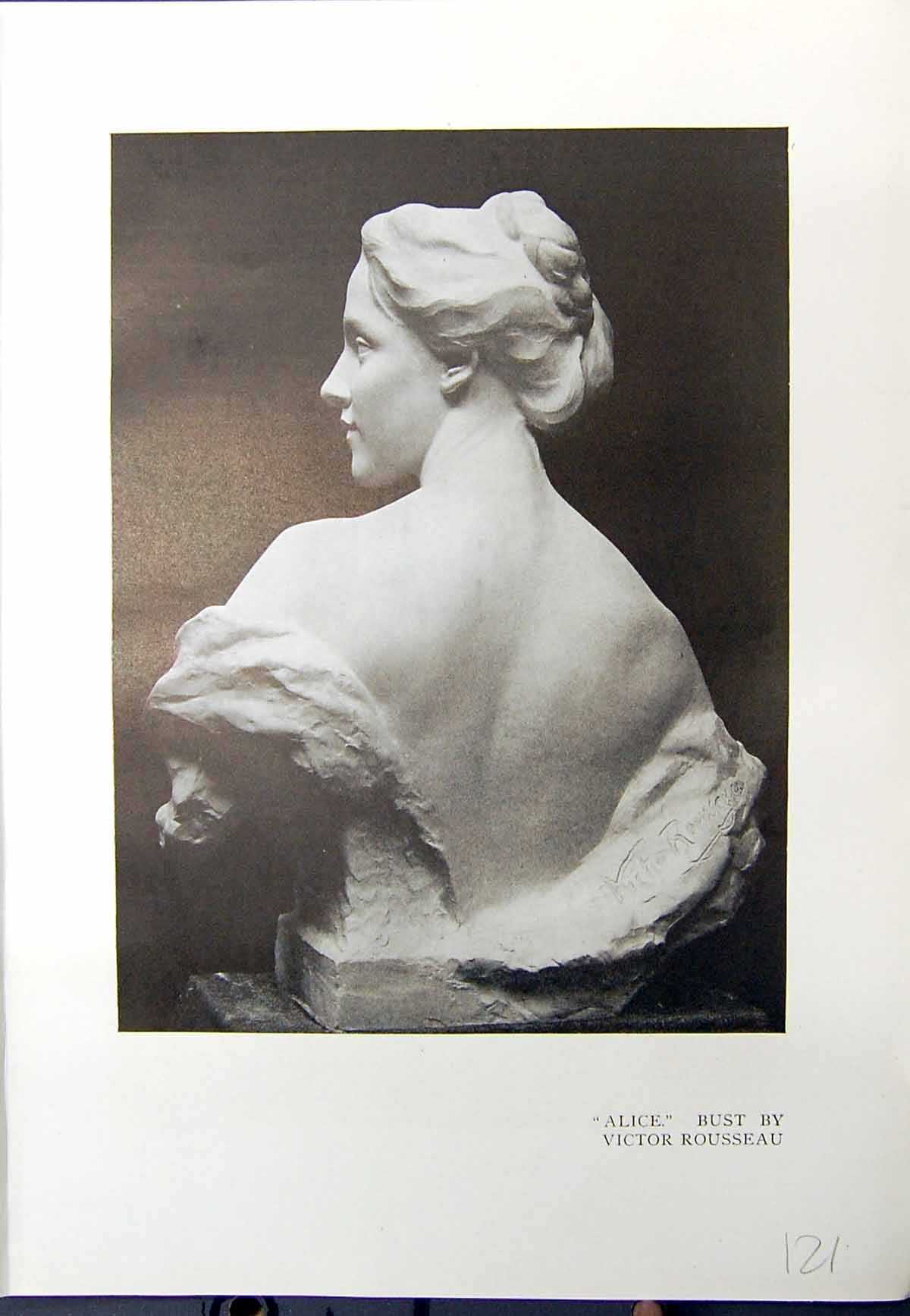 Old Antique Print Alice Bust Victor Rousseau 1913 Houses Lierre Opsomer 20th