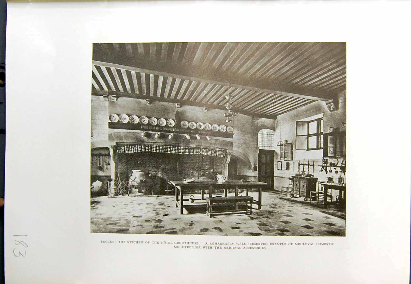 Old 1913 Bruges Kitchen Hotel Gruuthuuse Salle Perdus De Ville Gothic 20th