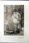 Old Maternity Mother Baby Gari Melchers 1913 Lady Sitting Chair Mirro 20th