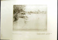Old Antique Print Essex Stream Cows Alfred Hartley Flag Staff Ships 1913 20th