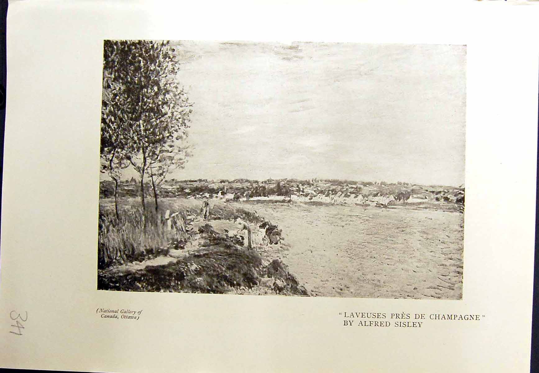 Old Print Laveuses Pres Champagne Alfred Sisley Governor Cadiz Goya 1913 20th