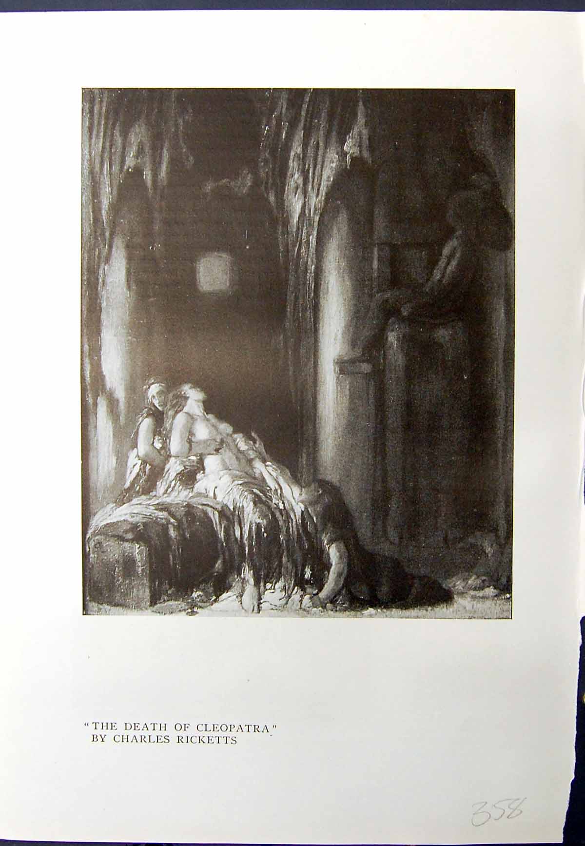 Antique Old Print Death Celopatra Charles Ricketts 1913 Mother Child Shannon