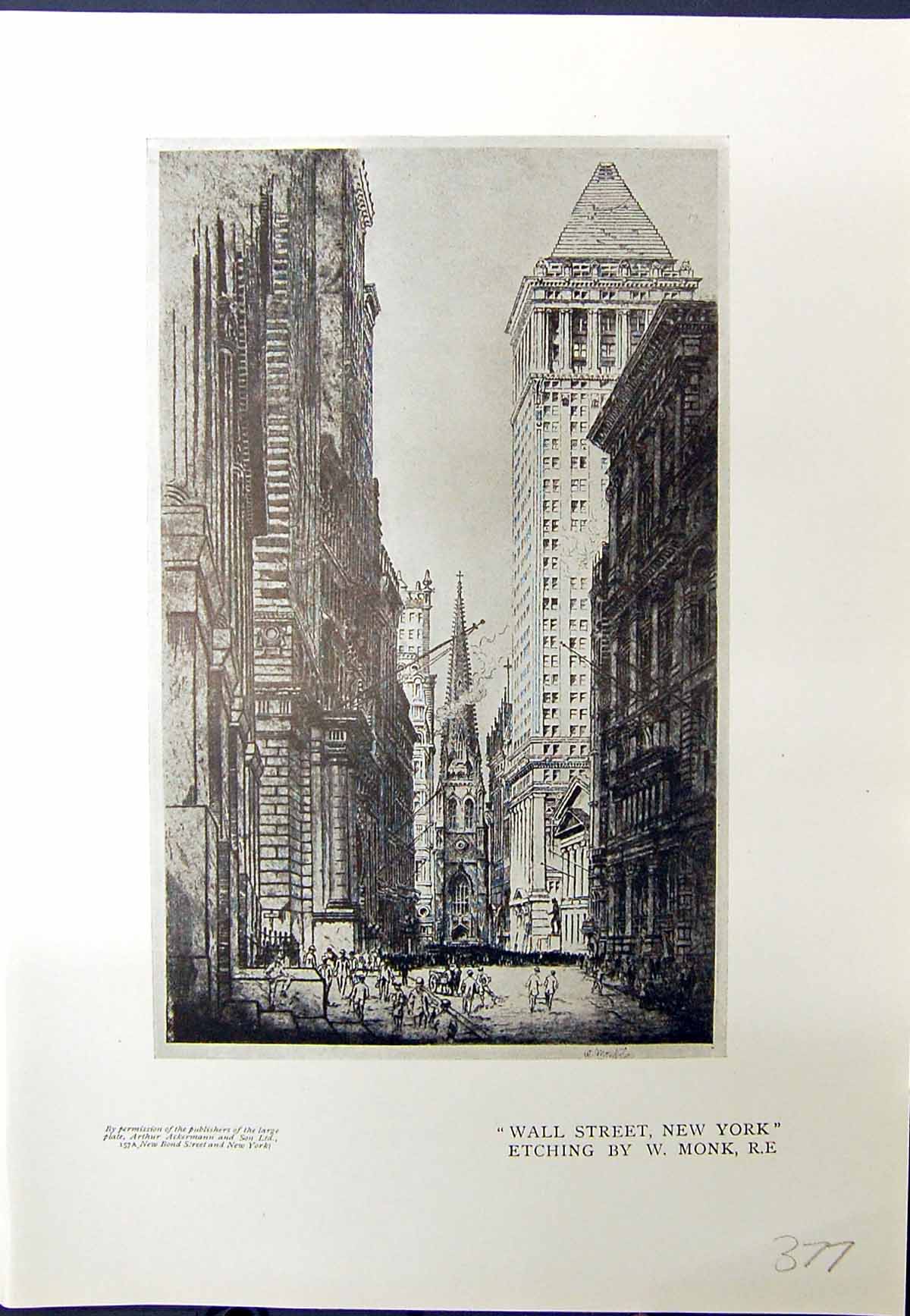 Old Wall Street New York America William Monk 1913 Elevated Railway T 20th