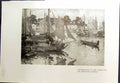 Old Print Harbour Scene Boats Iskikawa Toraji Trees Flowers Hachiro 1913 20th