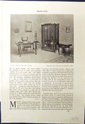 Old Print Walnut Table Vitrine Quarti 1913 Writing-Table Citron Furniture 20th
