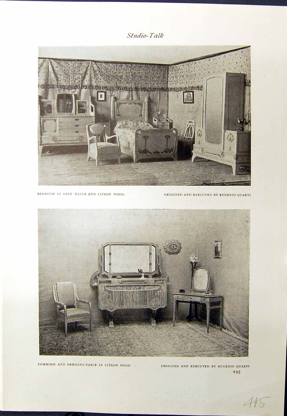 Old Bedroom Maple Citron Wood Quarti Dressing Table Needlework Panel