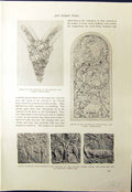 Antique Old Print Art School Birmingham Panels Vittoria Necklace Pendant 1913