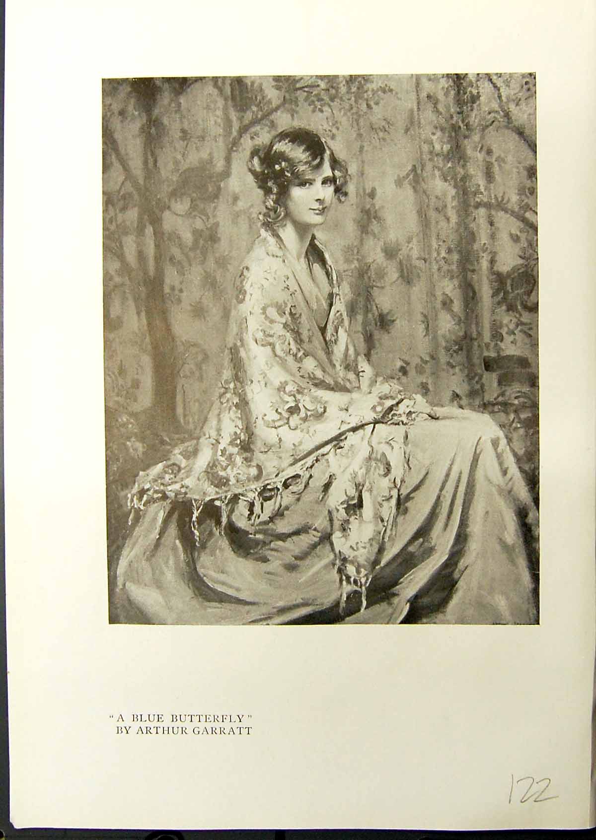 Old 1914 Beautiful Lady Blue Butterfly Arthur Garratt Wide Marshes Br 20th