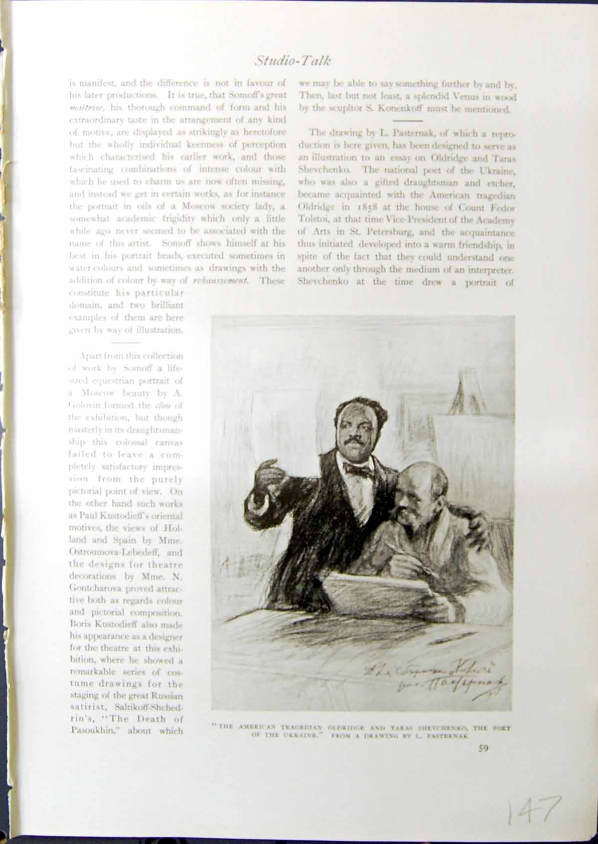 Old Print ridge Taras Shevchenko Poet Ukraine 1914 Sculpture Boberg Auto 20th