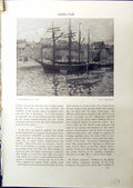 Antique Old Print Harbour St. Ives Ships Beaumont 1914 War Sculpture Davidson