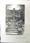 Antique Old Print House Kent Mallows Architecture Open-Air Living Room 1914