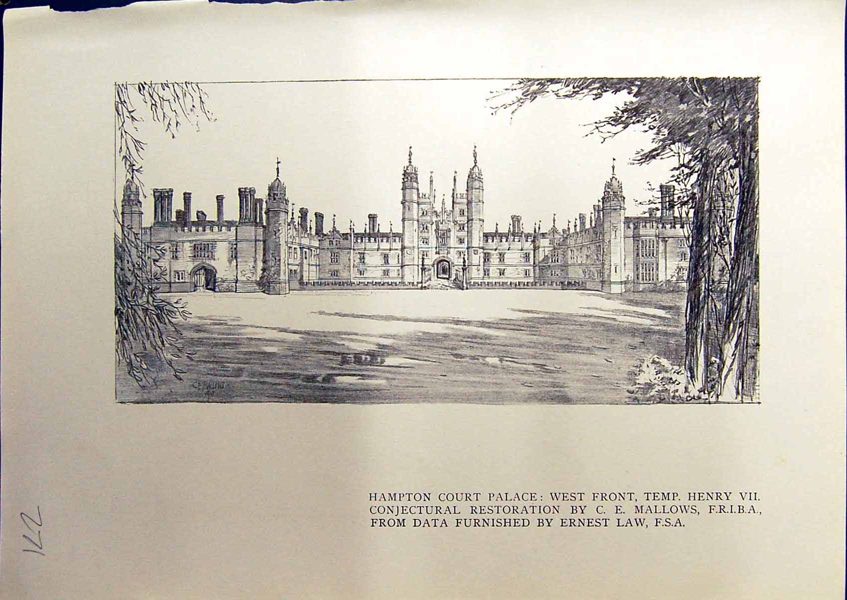 Old Hampton Court Palace Henry Mallows House Happisburgh Norfolk 1914 20th