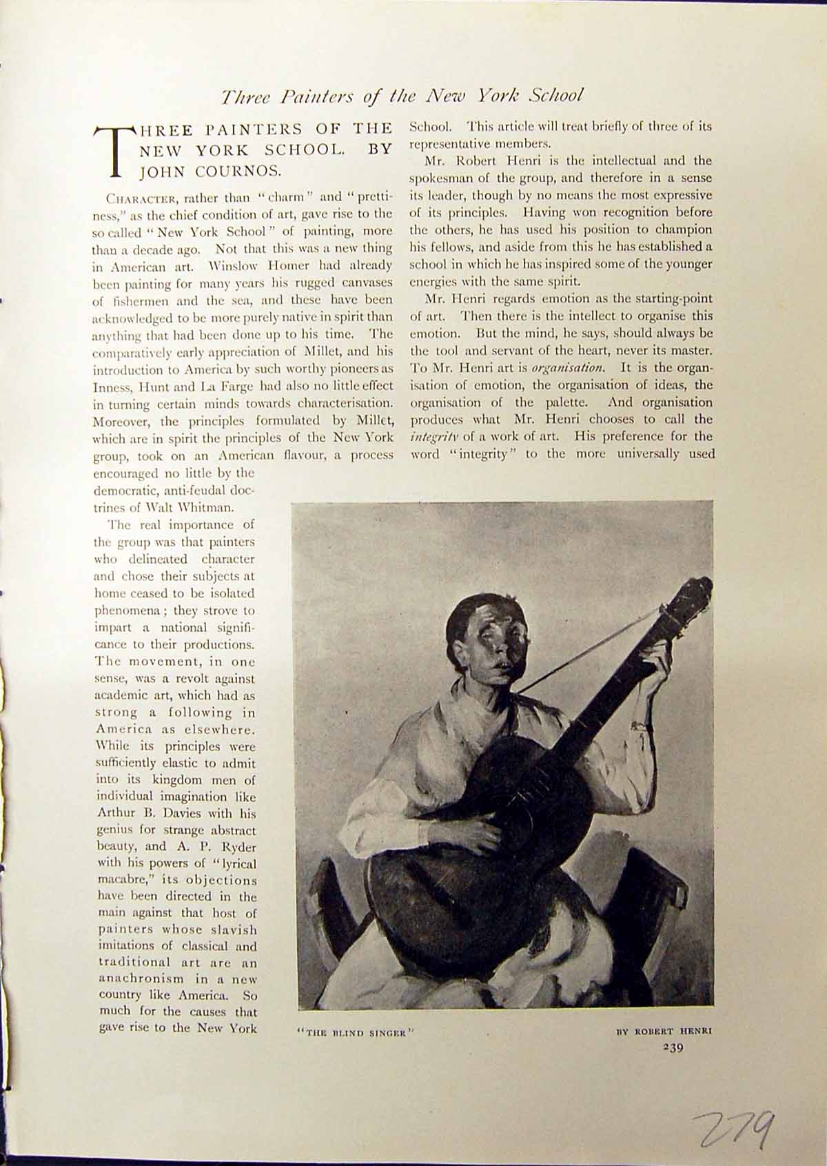 Old Print Blind Singer Robert Henri 1914 Laughing Girl Jopie Van Slouten 20th