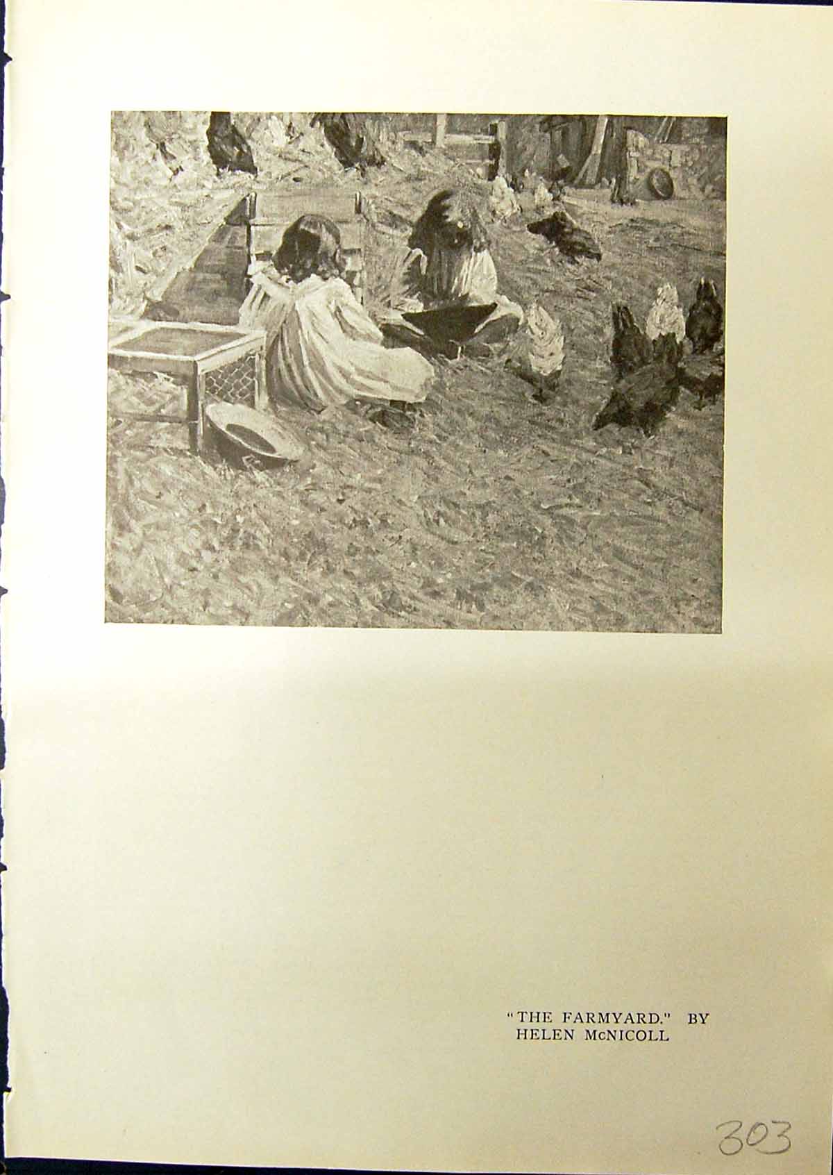 Old Farmyard Children Chickens Mcnicoll River Scene William Brymner