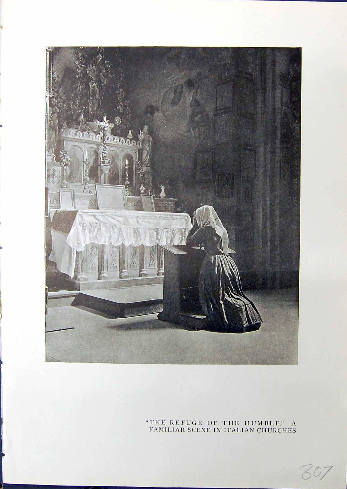 Old Antique Print Italian Church Refuge Humble Arch Titus Rome Italy 1914 20th