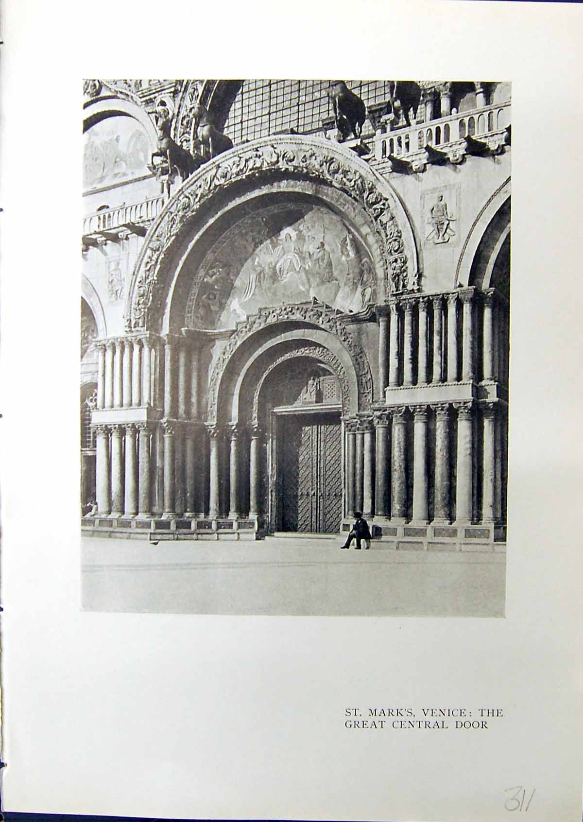 Old St. Mark'S Venice Great Central Door Fishing Village Burano 1914 20th