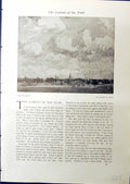Antique Old Print 1914 View Huntingdon Alfred Rich South Croydon Architecture