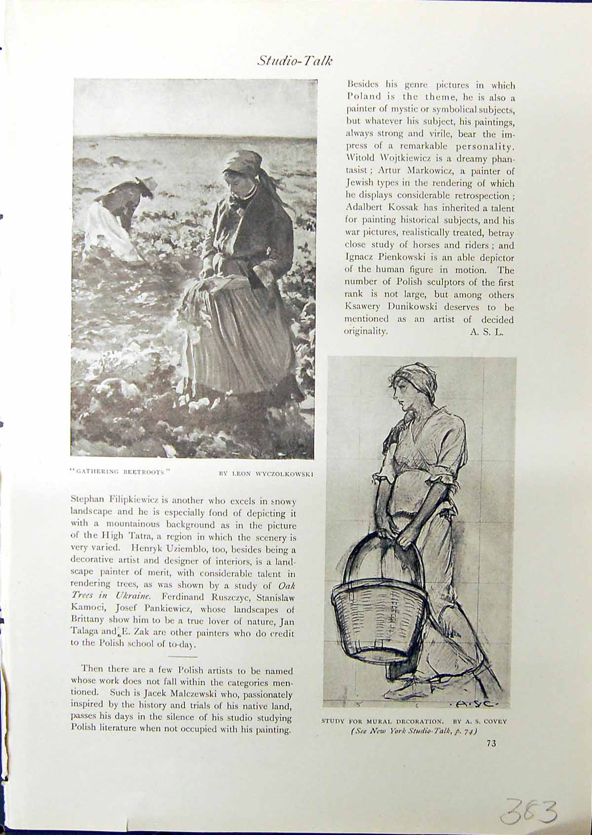 Old Print Gathering Beetroots Ladt Basket Covey Mural Library Kansas 1914 20th
