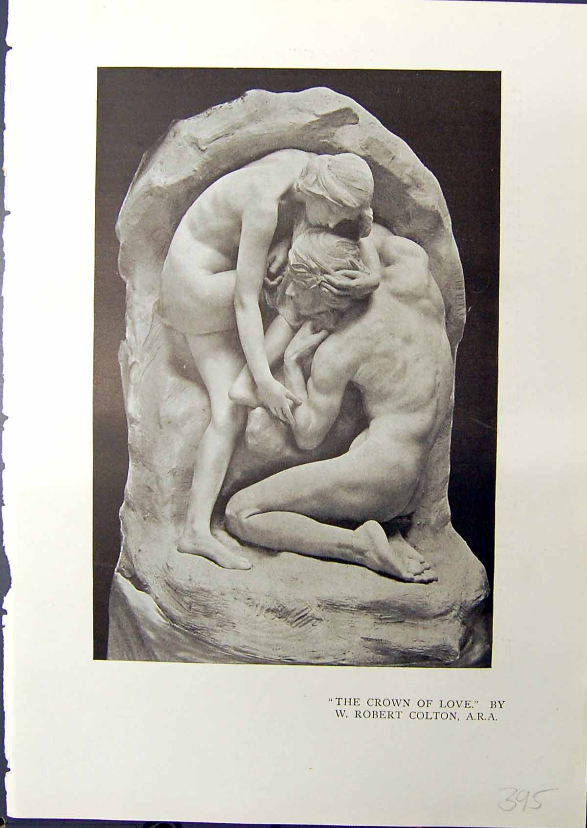 Antique Print Crown Love Sculpture Robert Colton James'S Park Memorial 1914
