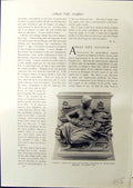 Antique Old Print 1914 Peace Detail King Edward Memorial Birmingham Albert Tt