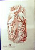 Antique Old Print Sketch Vendanges Amiens Musuem Nude Model Chavannes 1914 20th