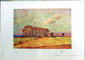 Original Old Antique Print Ensoleillee Trees Clouds Emile Claus 1914 Colour
