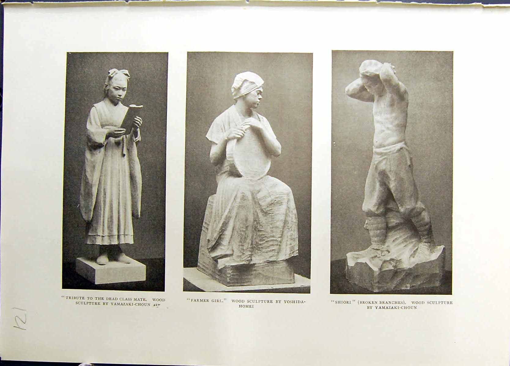 Old Japanese Sculpture Yamazaki-Choun Yoshida-Homei Shiori Yonehara-U