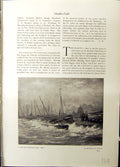 Old Studio 1915 Gale Scheveningen Stormy Sea Boats Hendrik Mesdag Fis 20th