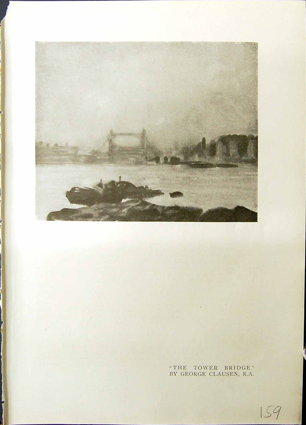 Old Tower Bridge London George Clausen Landore Smoking Chimneys Studi