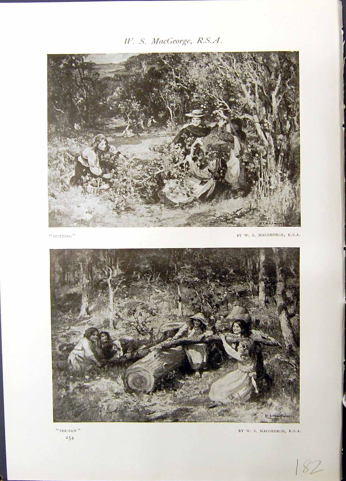 Old Macgeorge Nutting See-Saw Children River Bank Entertainment Studi 19th