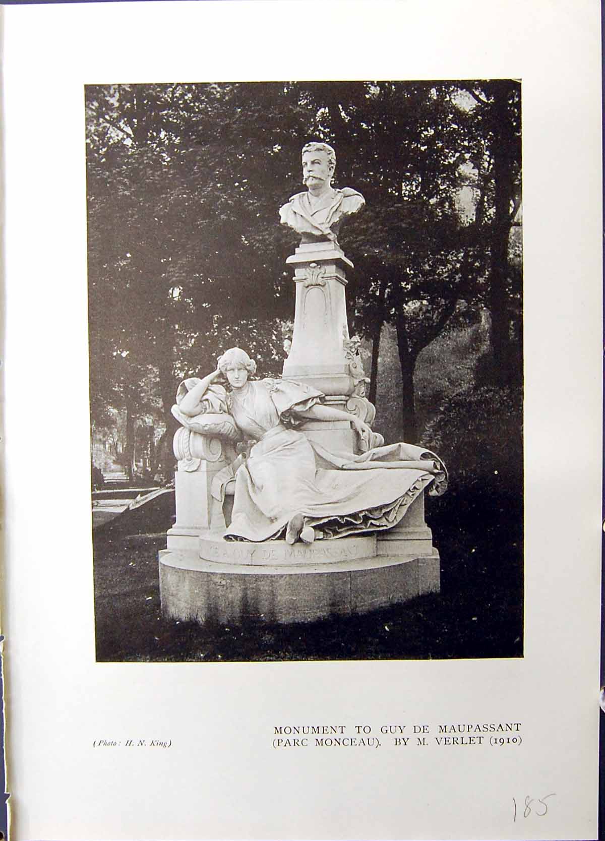 Old Studio 1915 Monument Guy Maupassant Parc Monceau Verlet Alexandre 20th