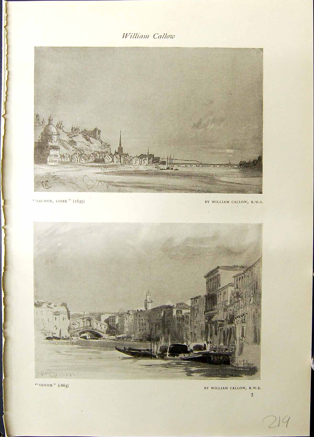Old William Callow Saumur Loire Venice Nuremberg Architecture Studio