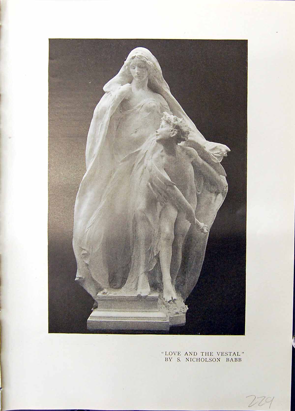 Old Sculpture Love Vestal Nicholson Babb Boy Fruit Slave Girl Mungo P