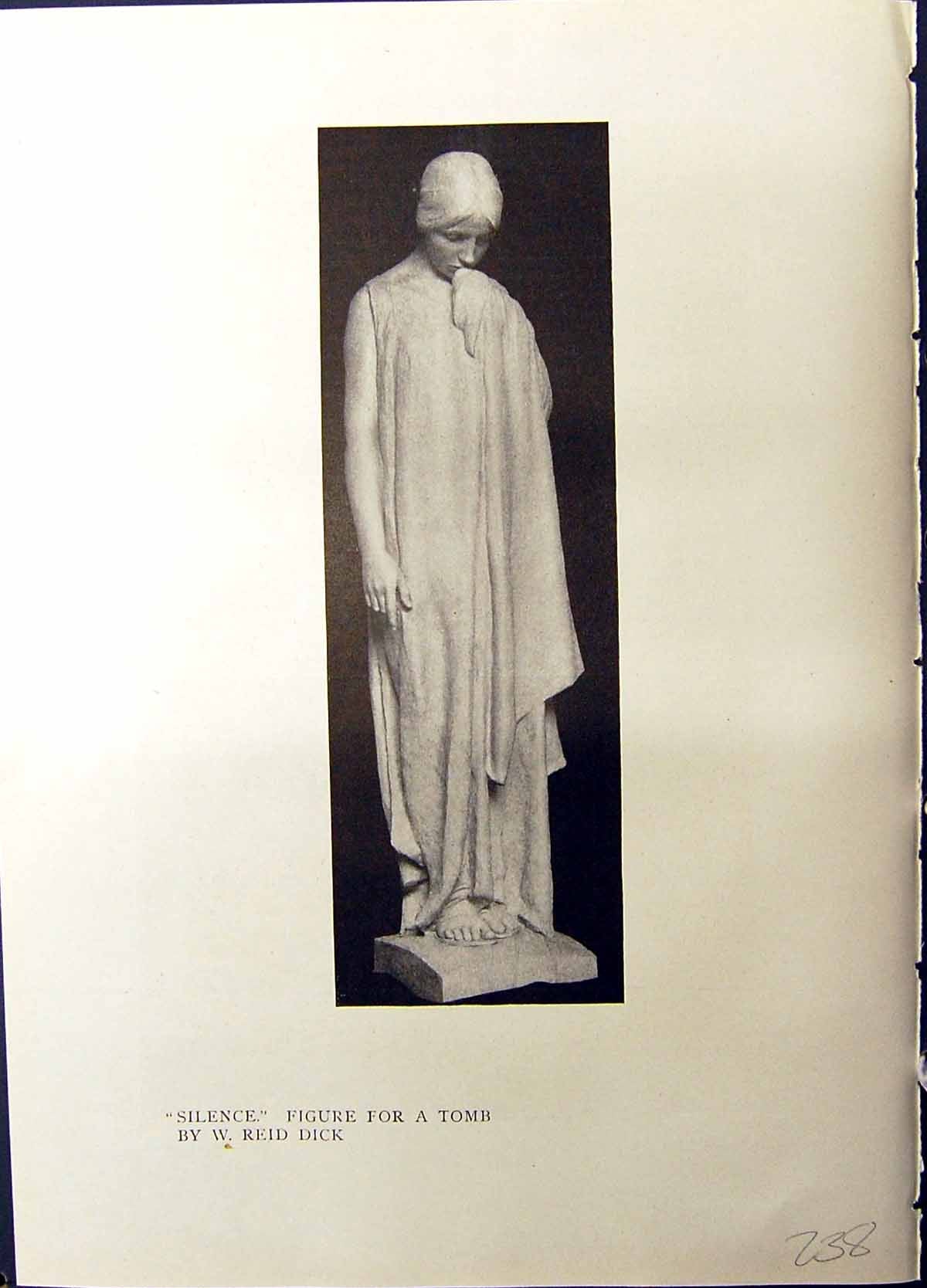 Old Silence Sculpture Figure Tomb Reid Dick Studio 1915 Kelpie Naked 20th