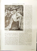 Old Antique Print Studio 1915Portrait Lady Man Gloag Flowers Nasturiums 20th