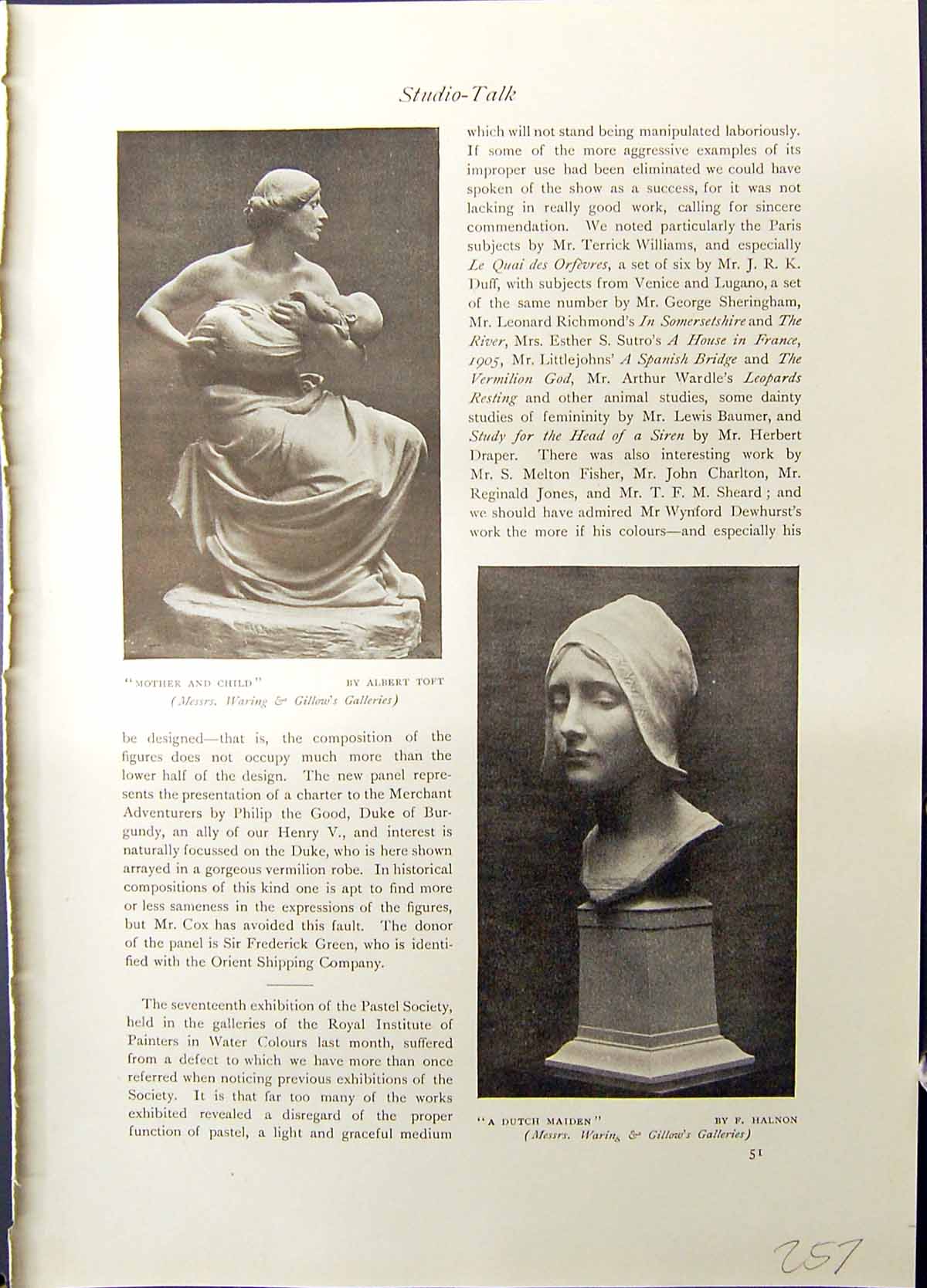 Old 1915 Sculpture Mother Child Tt Dutch Maiden Halnon Slumberland My 20th