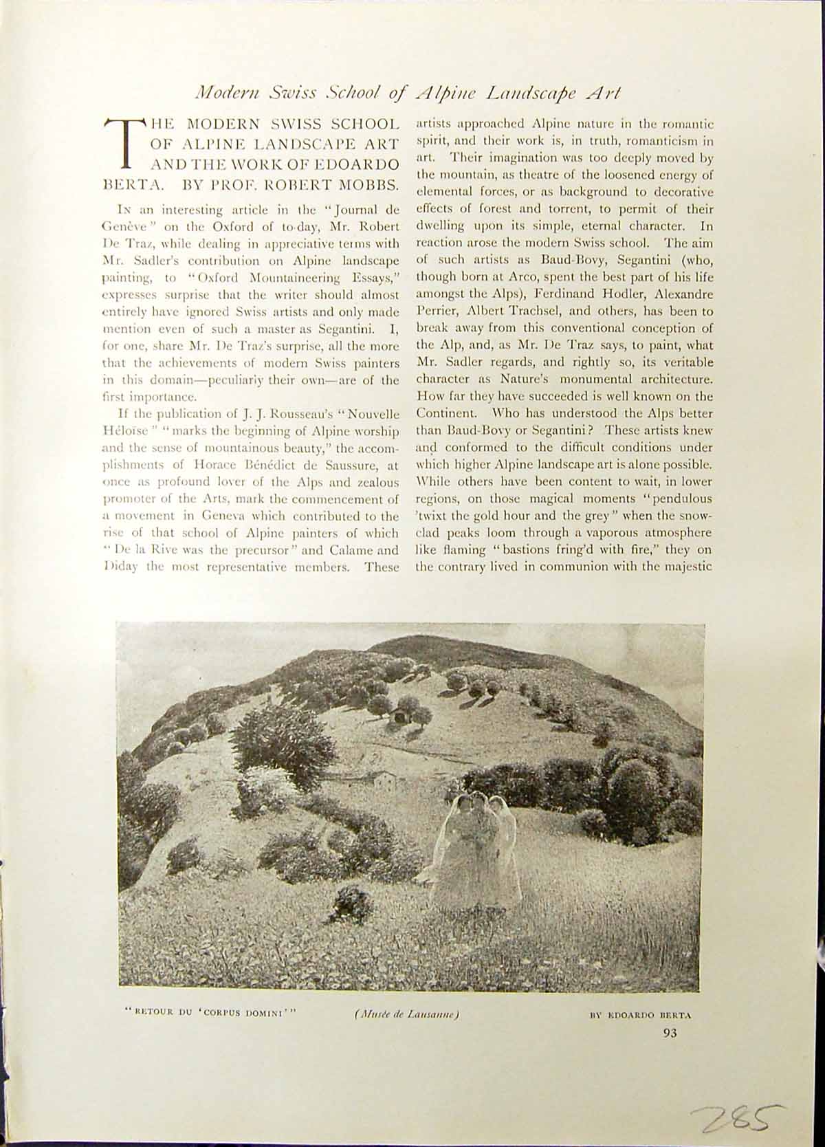 Old Alpine Landscape Retour Corpus Domini Berta Vent Mars Fleuri Stud