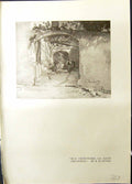 Antique Print Courtyard Gaud Synge Thaw Etaples Trees Water Colour Studio