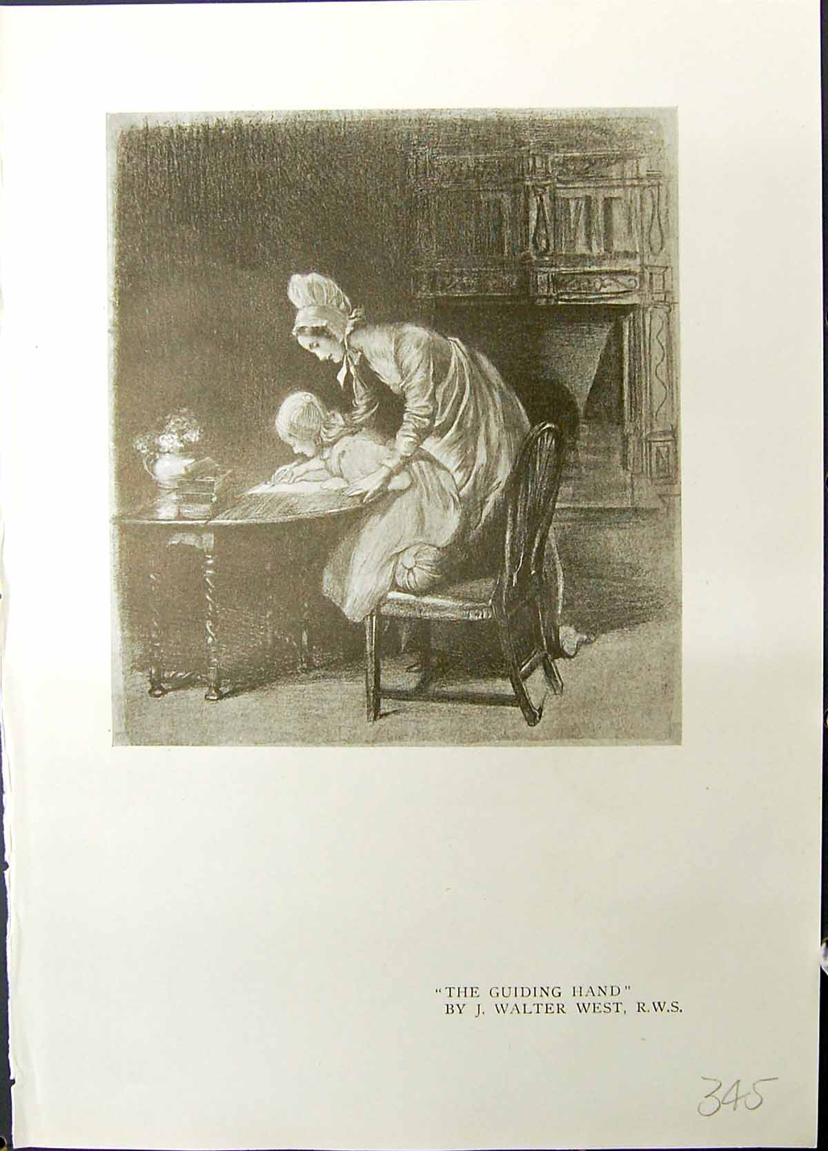 Old Guiding Hand Mother Child House Table Brooks Men John Copley Stud