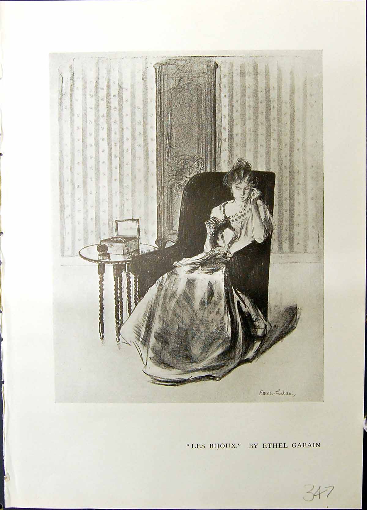 Old Les Bijoux Lady Sitting Chair Gabain Studio 1915 Sermon Albans Ch 20th